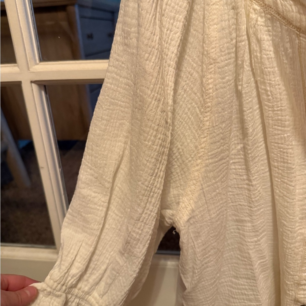 Free People Cream Button-Up Blouse - Picture 2 of 5